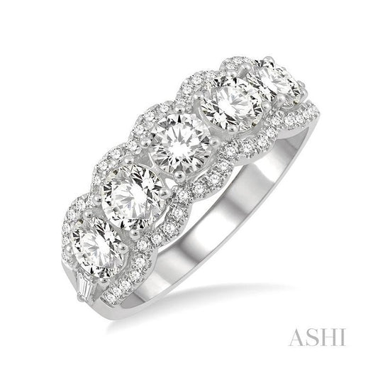 ASHI Round Shape 5 Stone Diamond Fashion Ring 373B0PPFGWG-2.00