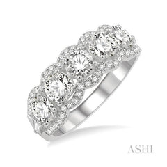 ASHI Round Shape 5 Stone Diamond Fashion Ring 373B0PPFGWG-2.00