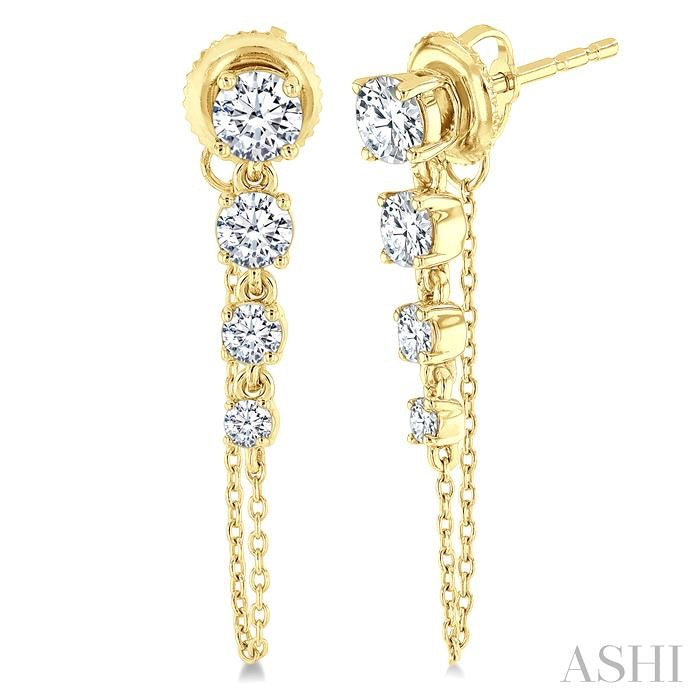 ASHI Journey Diamond Chain Earrings 667E1PPFGERYG