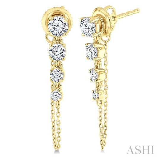 ASHI Journey Diamond Chain Earrings 667E1PPFGERYG