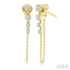 ASHI Journey Diamond Chain Earrings 667E5PPFGERYG