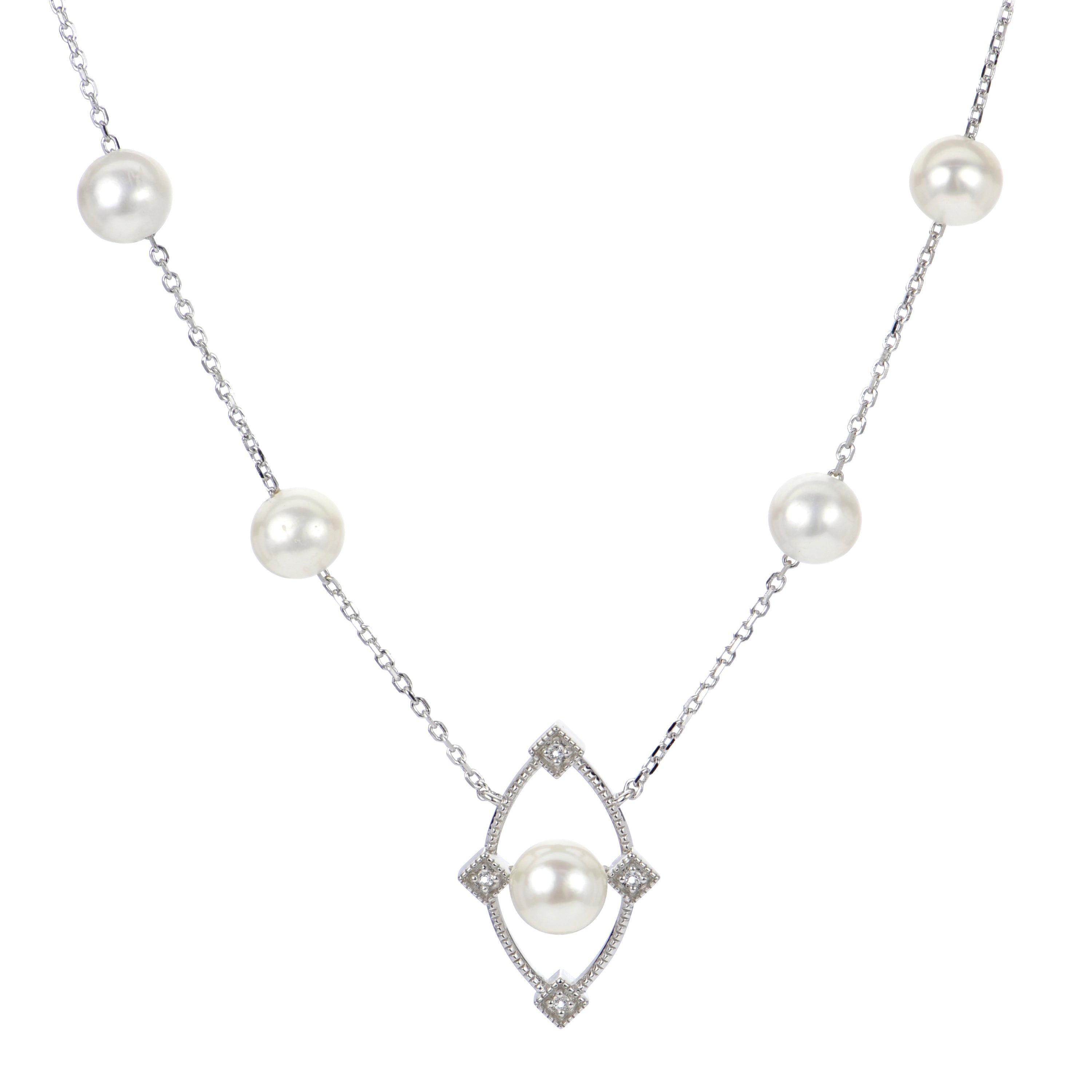 Parkplace Pearls Sterling Silver Freshwater Pearl Necklace 669849/FW-DIA