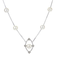 Parkplace Pearls Sterling Silver Freshwater Pearl Necklace 669849/FW-DIA