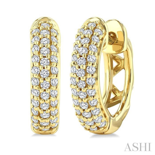 ASHI Pave-Set Diamond Huggie Earrings 669W3PPFGERYG