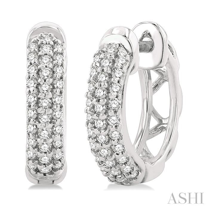 ASHI Pave-Set Petite Diamond Fashion Huggie Earrings 669W6PPTGERWG