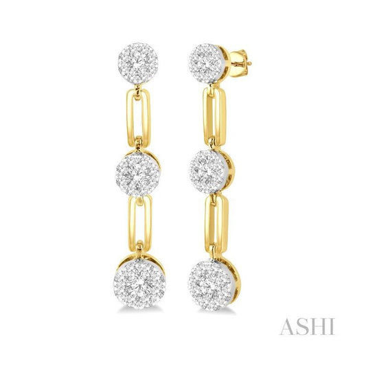 ASHI Paper Clip Lovebright Diamond Fashion Earrings 926B2PPFGERYW