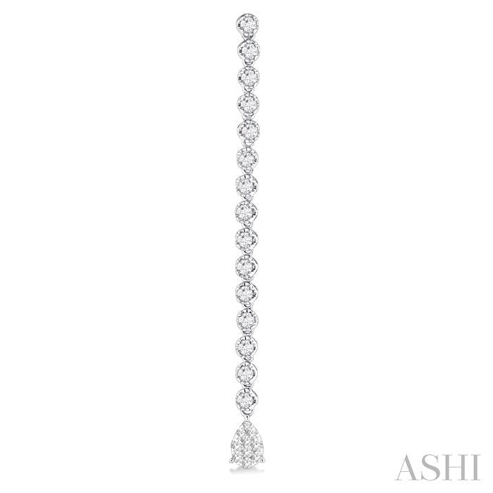 ASHI Pear Shape Lovebright Diamond Long Earrings 670E0PPFGERWG-1.25