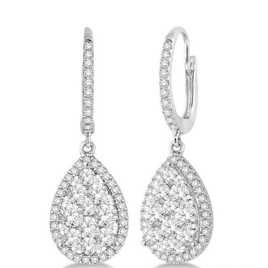 Parkplace Jewelers Pear Shape Halo Lovebright Essential Diamond Earrings 96090PPFVERWG-2.00