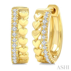 ASHI Heart Shape Petite Diamond Huggie Fashion Earrings 671X8PPTSERYG