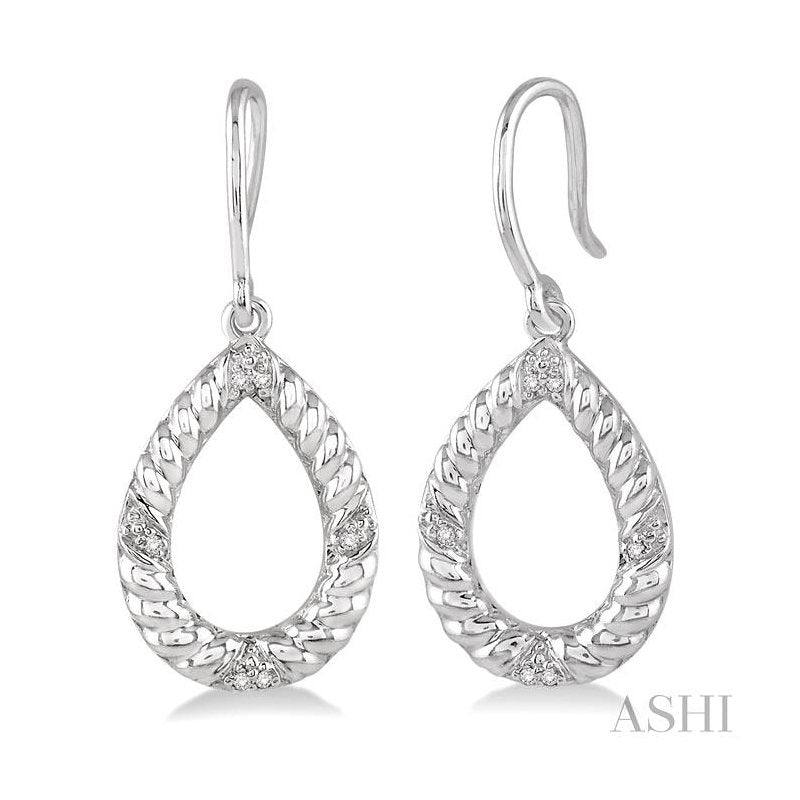 ASHI Silver Pear Shape Diamond Fashion Earrings 86789PPSSSLER