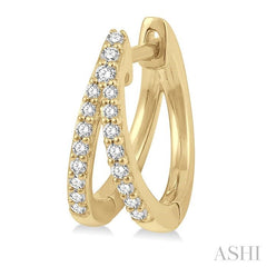 ASHI Split Petite Diamond Huggie Fashion Earrings 673V7PPTSERYG