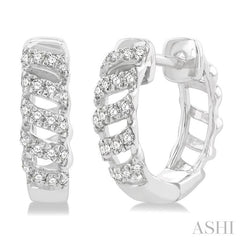 ASHI Swirl Petite Diamond Huggie Fashion Earrings 673W6PPTSERWG