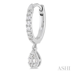 ASHI Pear Shape Fusion Petite Diamond Huggie Fashion Earrings 675W5PPTGERWG-PR