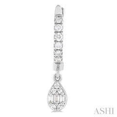 ASHI Pear Shape Fusion Petite Diamond Huggie Fashion Earrings 675W5PPTGERWG-PR