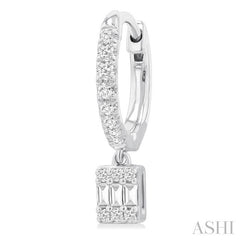 ASHI Rectangle Shape Fusion Petite Diamond Huggie Fashion Earrings 675W5PPTGERWG-RCT