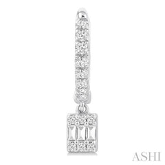 ASHI Rectangle Shape Fusion Petite Diamond Huggie Fashion Earrings 675W5PPTGERWG-RCT