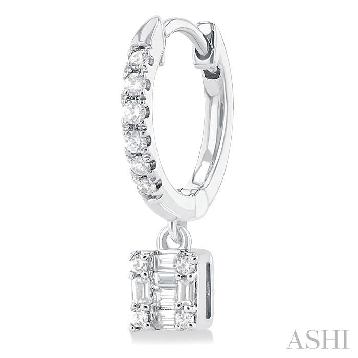 ASHI Square Shape Fusion Petite Diamond Huggie Fashion Earrings 675W5PPTGERWG