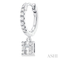 ASHI Square Shape Fusion Petite Diamond Huggie Fashion Earrings 675W5PPTGERWG