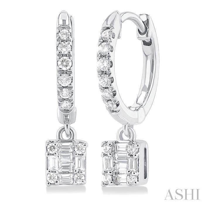 ASHI Square Shape Fusion Petite Diamond Huggie Fashion Earrings 675W5PPTGERWG
