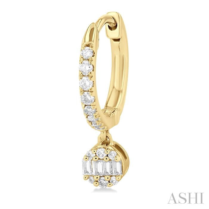 ASHI Round Shape Fusion Petite Diamond Huggie Fashion Earrings 675W5PPTGERYG-RD
