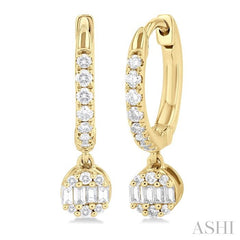 ASHI Round Shape Fusion Petite Diamond Huggie Fashion Earrings 675W5PPTGERYG-RD