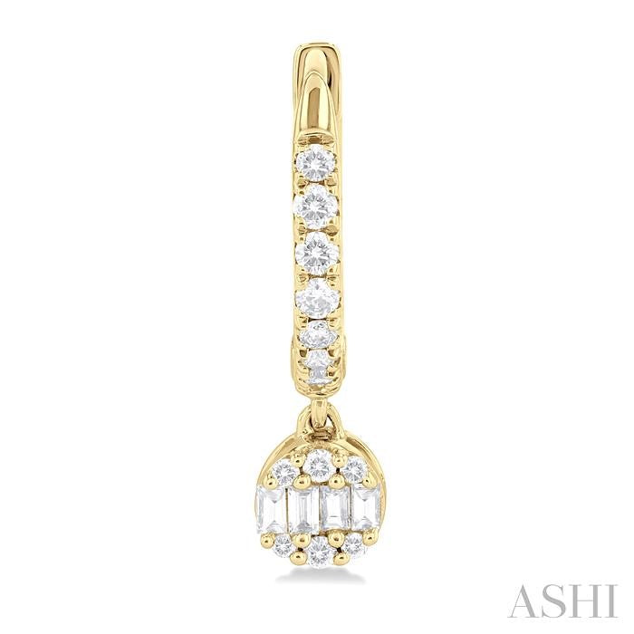 ASHI Round Shape Fusion Petite Diamond Huggie Fashion Earrings 675W5PPTGERYG-RD
