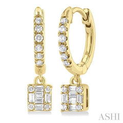 ASHI Square Shape Fusion Petite Diamond Huggie Fashion Earrings 675W5PPTGERYG