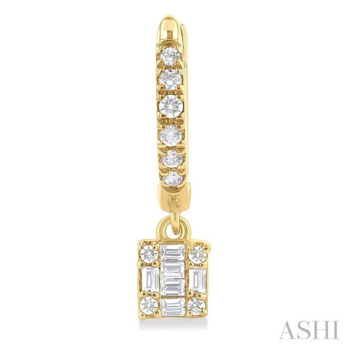 ASHI Square Shape Fusion Petite Diamond Huggie Fashion Earrings 675W5PPTGERYG