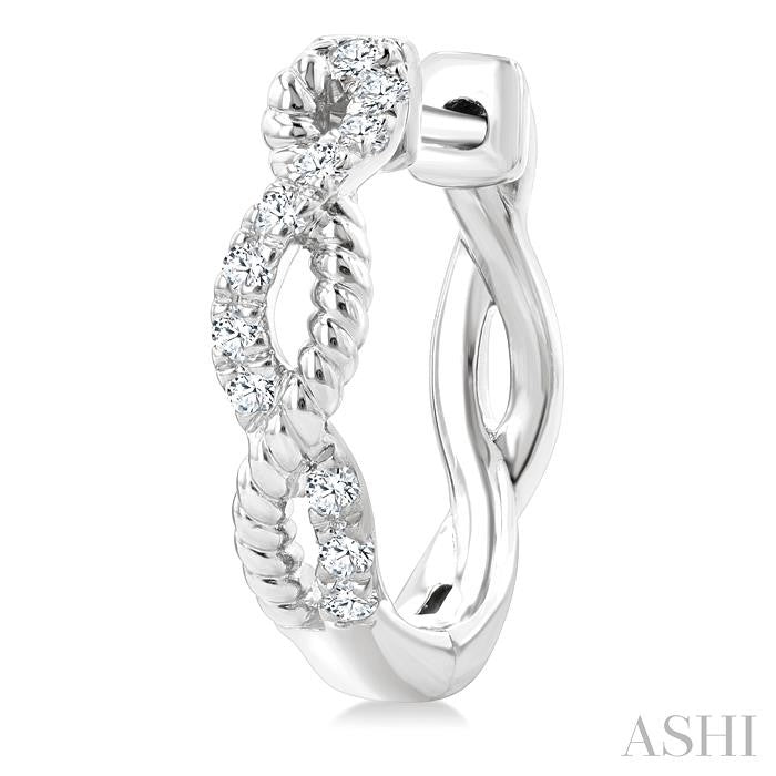 ASHI Twisted Petite Diamond Huggie Fashion Earrings 676V6PPTGERWG