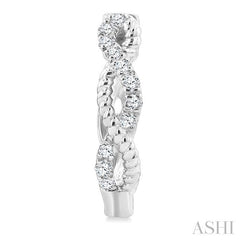 ASHI Twisted Petite Diamond Huggie Fashion Earrings 676V6PPTGERWG