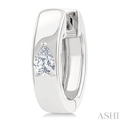ASHI Pear Shape Petite Prong Diamond Huggie Earrings 676X8PPTGERWG-PR