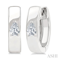ASHI Pear Shape Petite Prong Diamond Huggie Earrings 676X8PPTGERWG-PR