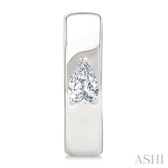 ASHI Pear Shape Petite Prong Diamond Huggie Earrings 676X8PPTGERWG-PR