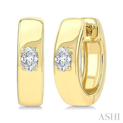ASHI Oval Shape Petite Prong Diamond Huggie Earrings 676X8PPTGERYG-OV