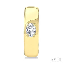 ASHI Oval Shape Petite Prong Diamond Huggie Earrings 676X8PPTGERYG-OV