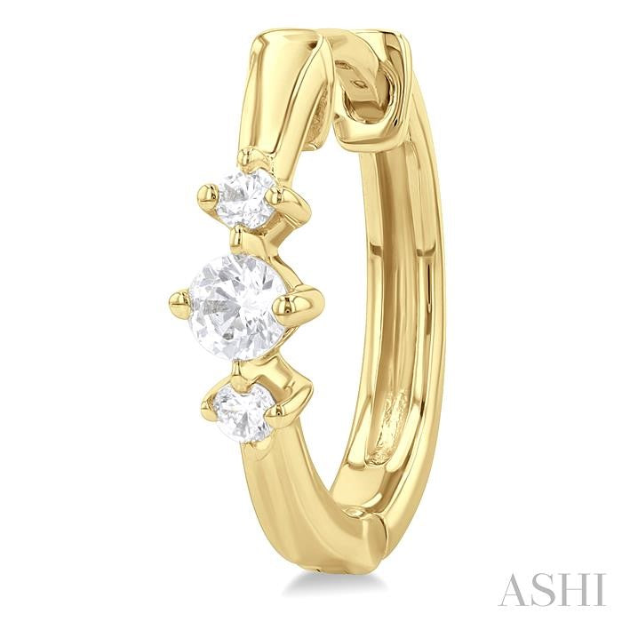 ASHI Past Present & Future Diamond Huggie Fashion Earrings 677V6PPTGERYG