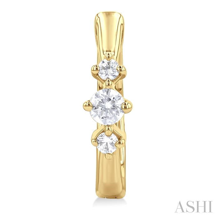 ASHI Past Present & Future Diamond Huggie Fashion Earrings 677V6PPTGERYG