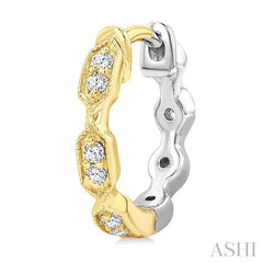 ASHI Reversible Petite Diamond Huggie Fashion Earrings 677W7PPTSERWY