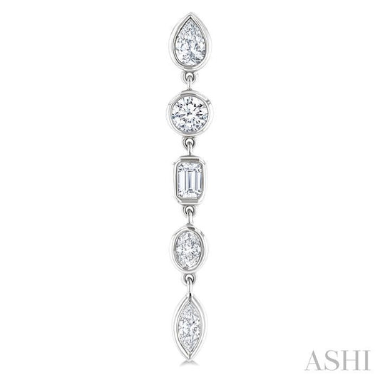 ASHI Mixed Shape Diamond Fashion Earrings 678E1PPFGERWG