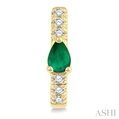 ASHI Pear Shape Gemstone & Petite Diamond Huggie Fashion Earrings 678V8PPTSEREMYG