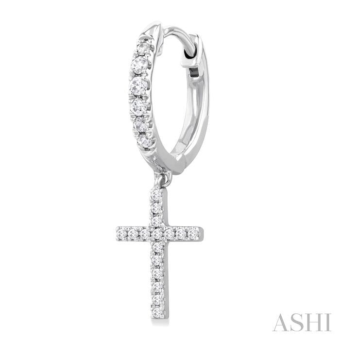 ASHI Cross Petite Diamond Huggie Fashion Earrings 678W5PPTSERWG
