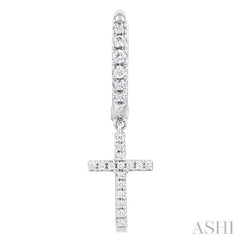 ASHI Cross Petite Diamond Huggie Fashion Earrings 678W5PPTSERWG