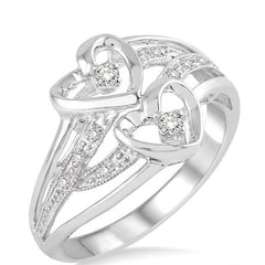 Parkplace Jewelers Silver Twice Heart Shape Diamond Fashion Ring 87979PPSSSLRG