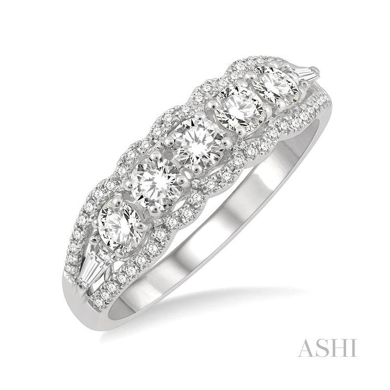 ASHI Round Shape 5 Stone Diamond Fashion Ring 373B2PPFGWG
