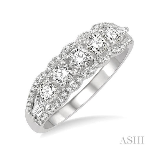ASHI Round Shape 5 Stone Diamond Fashion Ring 373B2PPFGWG