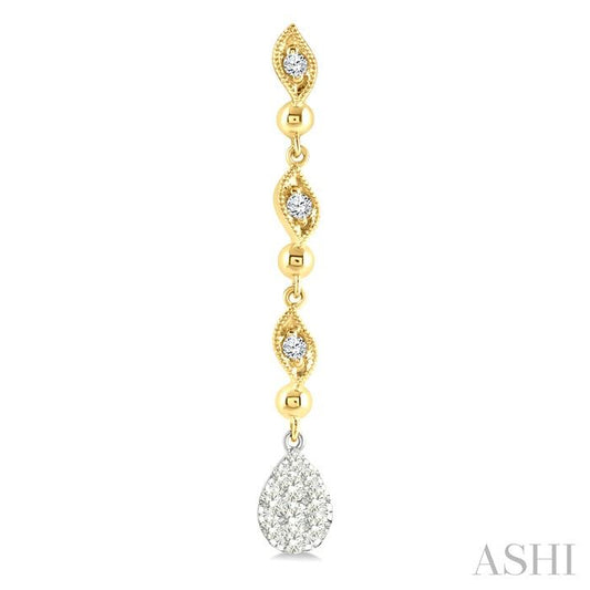 ASHI Pear Shape Lovebright Diamond Long Earrings 680E3PPFGERYW