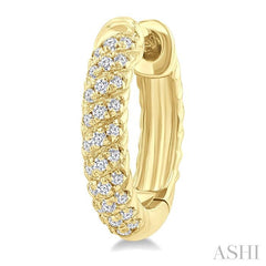ASHI Twisted Petite Diamond Huggie Fashion Earrings 680W7PPTSERYG