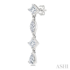 ASHI Mixed Shape Diamond Fashion Long Earrings 681E3PPFGERWG