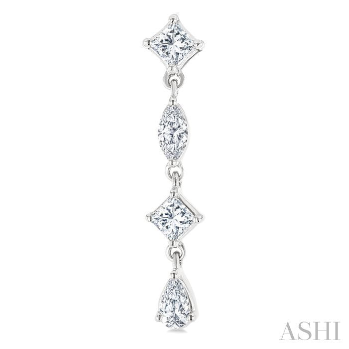 ASHI Mixed Shape Diamond Fashion Long Earrings 681E3PPFGERWG