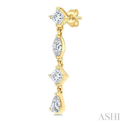 ASHI Mixed Shape Diamond Fashion Long Earrings 681E3PPFGERYG